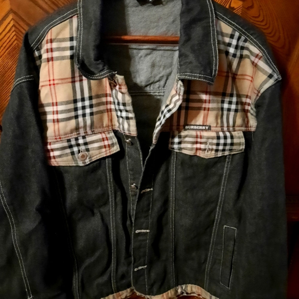 BURBERRY London Men's Plaid Jean Jacket
